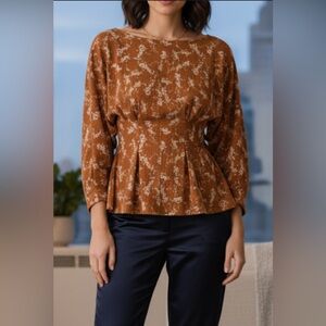 NWOT Anthropologie $98 Amber Yellow Dolman-Sleeved Blouse. Size S.